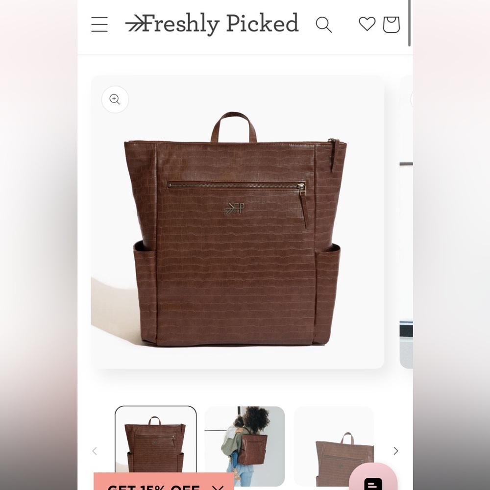 Freshly picked chocolate croc minimal diaper Backpack